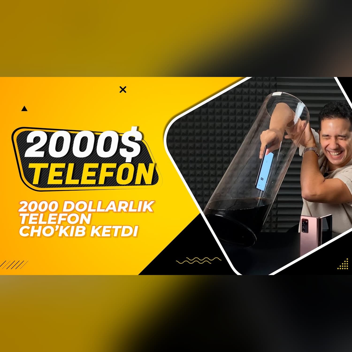 $2000 cho’kib ketdi! Samsung Fold 3ni Coca-Colada cho’ktirdim | Texnoplov [РУС субтитры]