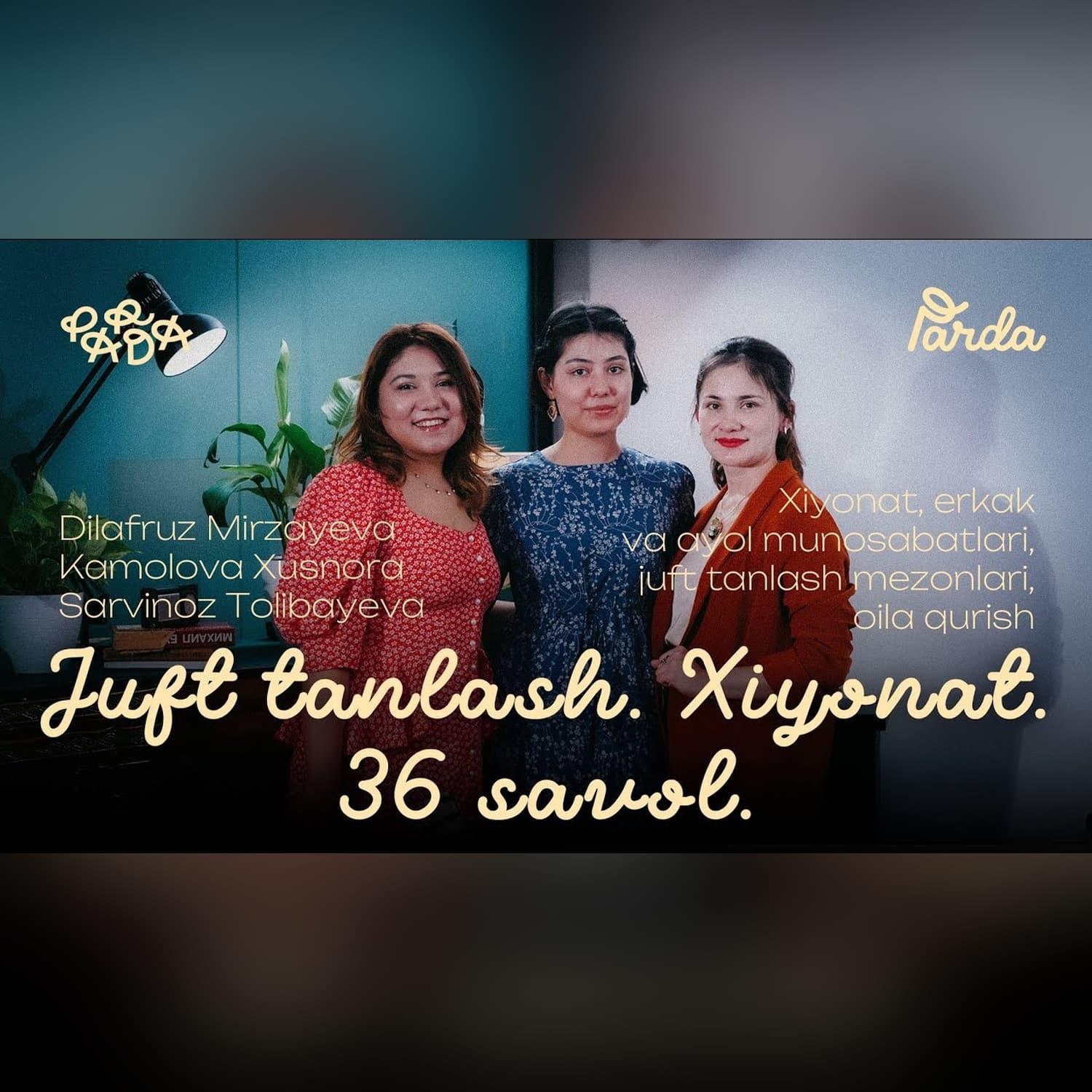 JUFT TANLASH. ERKAK VA AYOL XIYONATI. 36 SAVOL |  PARDA PODCAST